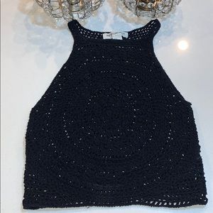 Never worn Coachella x H&M black crochet top